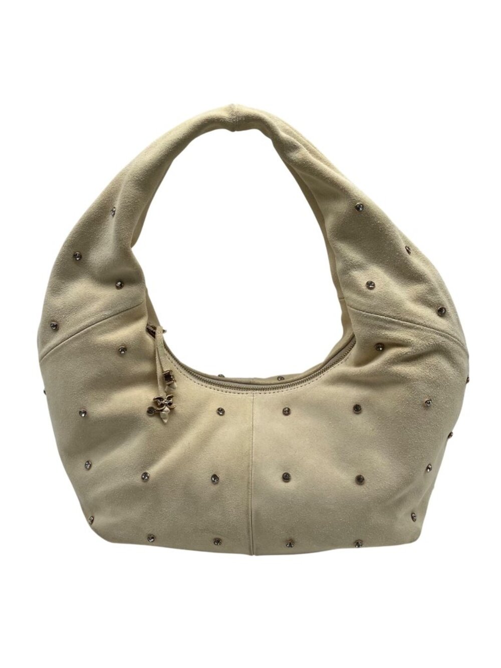 Sam Edelman Faren Rhinestone Medium Beige Suede Hobo